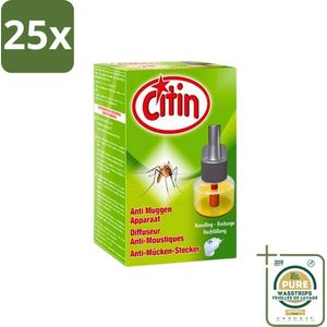 25 x Citin Navulling Anti-Muggenstekker - Diffuseur - Bescherming tot 45 Nachten - Grootverpakking - Muggenbestrijding - Nachtrust - Anti-muggen - Insectenbestrijding - Muggenstekker