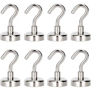 Magnetische Haken - 8 Sterke Magneten met Haken - Grote Magnetische Houder voor Keuken