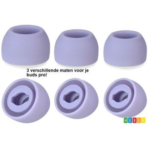 3x Siliconen Earplug geschikt voor Samsung Galaxy Buds Pro - S/M/L Formaat - 3 Maten - Paars - van Heble®
