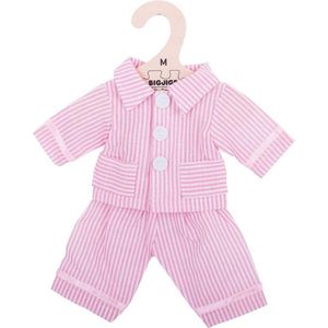 Bigjigs - Pyjama voor pop - Roze/wit gestreept - 35cm