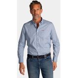 NZA - Blauw katoenen stretch overhemd