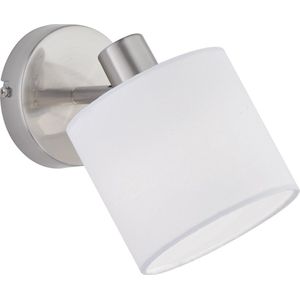 LED Wandspot - Wandverlichting - Torna Torry - E14 Fitting - Rond - Mat Nikkel - Aluminium