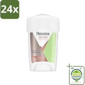 Rexona Women - Deodorant Cream Stick - Maximum Protection Sport Strength - Extra Sterk - 45 ml - Voordeelverpakking - 24 stuks - Rexona Women - Anti-transpirant