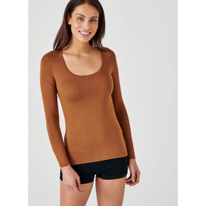 Damart - T-shirt - Bruin - Thermolactyl - Lange Mouwen