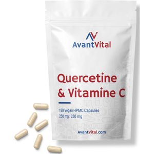 Quercetine & Vitamine C - Optimale verhouding 250 mg : 250 mg - 180 Vegan Capsules - AvantVital - Voedingssupplementen
