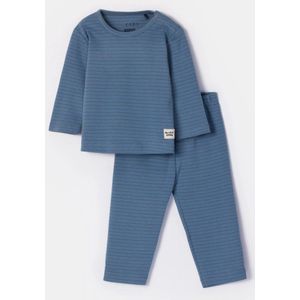 Woody pyjama baby unisex - donkerblauw gestreept - 252-10-BPB-Q/946 - maat 86