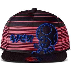 Nintendo Super Mario Snapback pet Toad Zwart