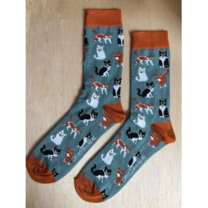 SOKn. Trendy sokken *POEZEN* maat 40-46 (ook leuk om kado te geven !)