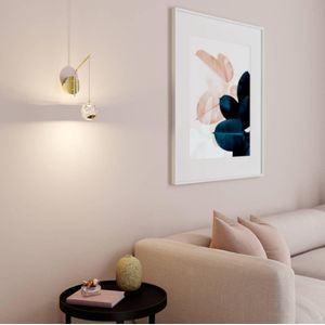 Lucande - LED wandlamp - 1licht - Glas, metaal - H: 34 cm - helder, goud - Inclusief lichtbron