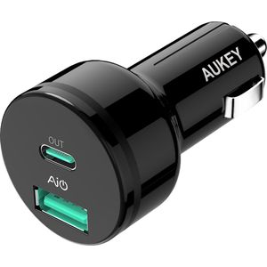 Aukey CC-Y7 USB-C USB-A 36W 2-poorts Autolader met Power Delivery
