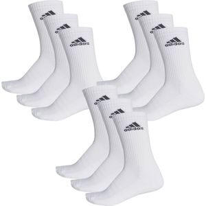 SOKKEN 9 PACK adidas CUSHIONED CREW tennissokken sportsokken dames heren unisex 9 paar