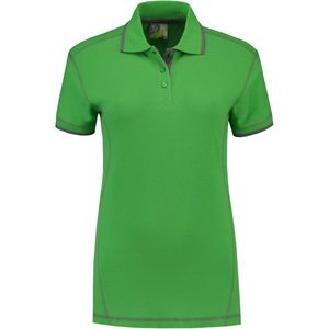Lemon & Soda polo voor dames in de kleur lime in de maat S met contrast details