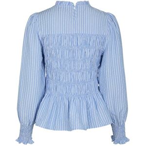 Neo Noir - Possa Twist Stripe Blouse - Lichtblauw - 55% Polyester / 45% Lyocell