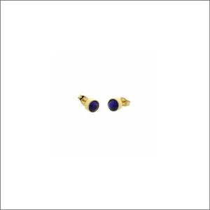 Aramat jewels ® - Zweerknopjes kristal blauw chirurgisch staal goudkleurig 6mm dames