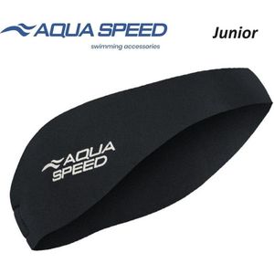 Aqua Speed Neopreen Hoofdband Junior Zwemmen - Zwemhoofdband Kinderen tot 8 jaar Zwart