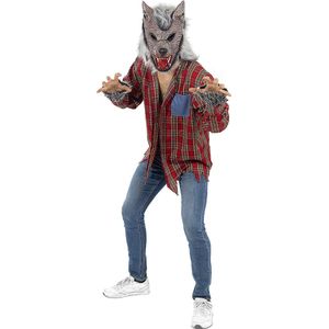 Funidelia | Weerwolf Kostuum Voor voor mannen - Horror, Weerwolf, Boze Wolf, Halloween - Kostuum voor Volwassenen Accessoire verkleedkleding en rekwisieten voor Halloween, carnaval & feesten - Maat XXL - Bruin