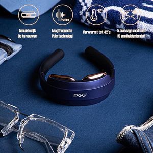 PGG Opvouwbaar Nekmassage Apparaat - 5 Verschillende Standen - Blauw - Massagekussen - Warmte Massage Kussen