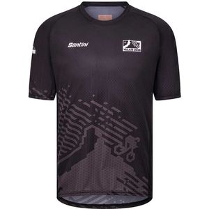 Santini Uci Mtb World Championships 2025 Korte Mouw Wielertrui Zwart L Man