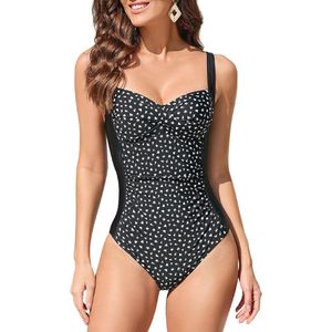 Tankini voor dames met hoge taille en ruches - 2-delige badmode set