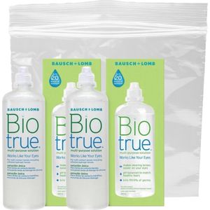 BioTrue - Reisverpakking - Lenzenvloeistof - 2x60ml - Geschikt voor Zachte Lenzen