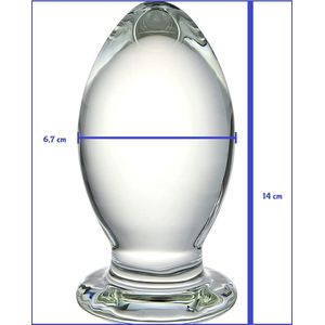 Buttplug kristalglas- anaalplug- anale dildo- Ø 6,7cm - helder glazen dildo- sex anale butt plug seksspeelgoed voor mannen en vrouwen