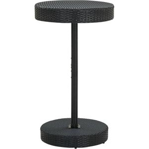 vidaXL - Tuintafel,5x106 - cm - poly - rattan - zwart