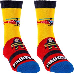 Kindersokken | Grappige sokken | Print: Brandweer | Kleur: Meerkleurig | Maat: 27-30 | voordeelpakket 6 paar