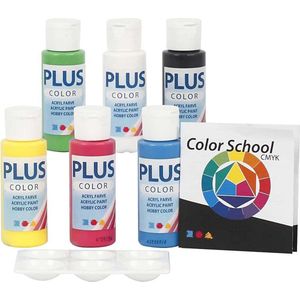 Plus Color Acrylverf - Verf - Color School - Set 6x60 ml - Primaire Kleuren