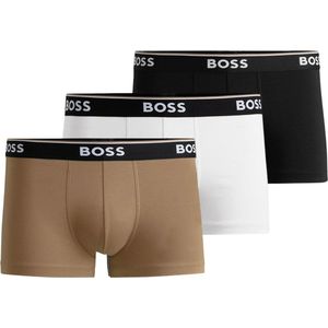 Boss - Power Trunk - Boxershorts - Lichtbruin - Zwart - Wit - 3-pack