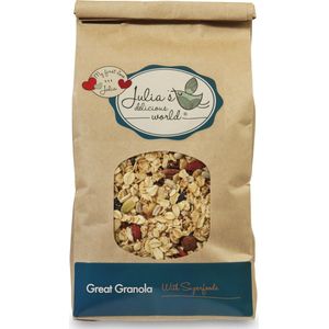 Julia's Delicious World - Great Granola - Dazzling Superfoods - 2 x 900g zak - Organic