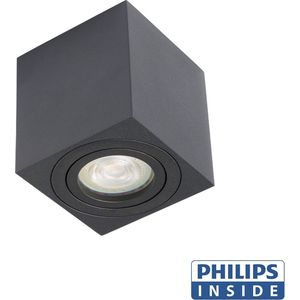 Ledmatters - Opbouwspot Zwart - Dimbaar - 4 watt - 345 Lumen - 2700 Kelvin - Warm wit licht - Lichthoek Verstelbaar - IP44 Badkamerverlichting