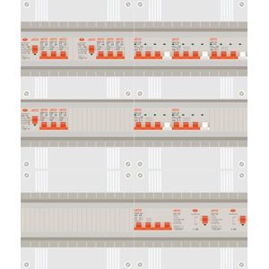 3 fase groepenkast met 9 licht groepen en 5 krachtgroepen