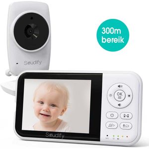 Soudify ClearView – Babyfoon met Camera – HD Beeldkwaliteit – Geluidsdetectie – Tweeweg Communicatie – Temperatuurweergave