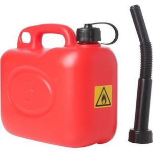 Jerrycan brandstof rood - 5 liter - set van 3 stuks