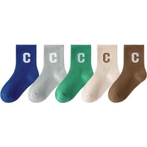 Antislipsokken voor kinderen - 5 paar ABS antislipsokken voor peuterjongens - Antislipsokken voor kinderen, maat M, geschikt voor jongens en meisjes van 3-5 jaar - Stijl E