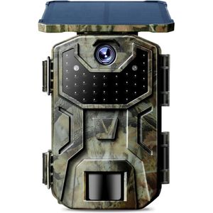 Thuys – Wildcamera Met Nachtzicht – Buitencamera – Zonne – Energie – Nachtcamera Buiten Dieren – IP66 Waterdicht – Infraroodcamera – Camouflage