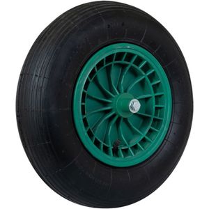 JS | Kruiwagen Wiel 4.00 - 8 Luchtband Lijn-profiel - Asdiameter 20mm | Kwaliteit