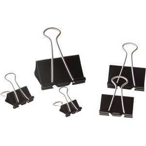 LPC Papierklem Fold back clips - zwart - 19 mm - 100 stuks - foldback clips