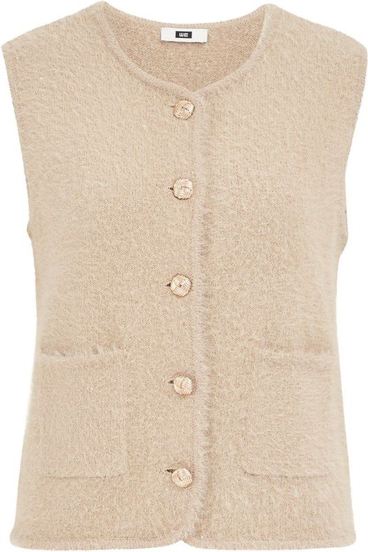 WE Fashion - Gilet - Beige - Regular Fit