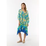 COMMA - Strandjurk - Blauw - Viscose - 3/4 Lengte - Wijde Pasvorm