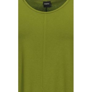 TUNIEK /JURK JILL A-LIJN MET KORTE MOUW OLIVEGREEN