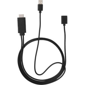 USB Female naar HDMI Male Adapter Kabel Zwart ABS PVC - 2 in 1 1080P Converter - USB Female naar HDMI Male HDTV Adapter Kabel - Koord voor Laptop en TV .