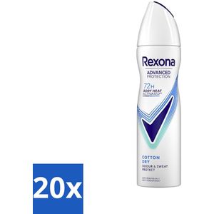 20 x Rexona Women - Deodorant Spray - Cotton Dry - Zachte Frisheid - 150 ml - 48 Uur Bescherming - Fris - Droog - MotionSense - Alcoholvrij