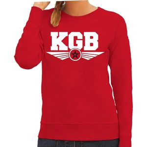 KGB agente verkleed sweater / trui rood voor dames - geheim agent - verkleed kostuum / verkleedkleding L