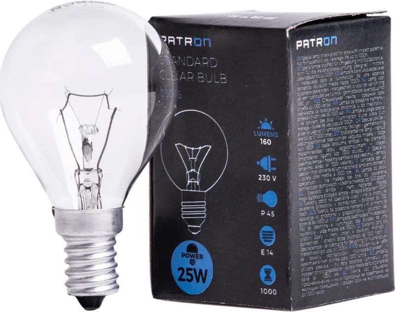 Patron - E14 Kogel Gloeilamp - Wit - 25W - Dimbaar - 160 Lumen