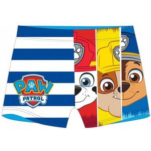 Paw Patrol Zwembroek – Blauw/Wit Gestreept met Marshall, Rubble & Chase – Maat 122/128