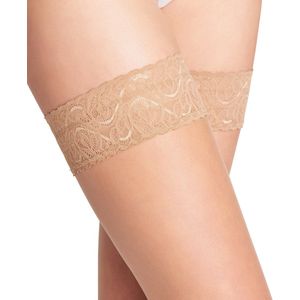 FALKE Shelina 12 beige, glanzend ultra transparant 12 Denier stay-up kousen dames beige - Maat 8.5-9