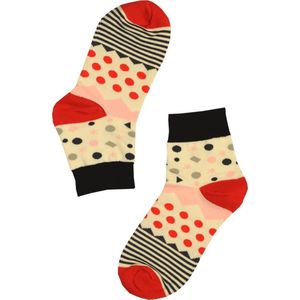Stippen en Streepjes Sokken maat 36-40 - Wit Rood