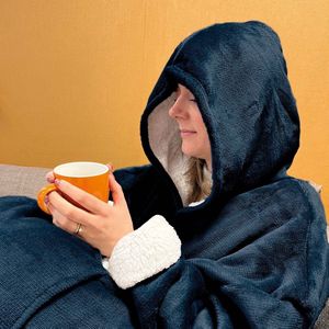 Fleece Hoodie Deken met Mouwen - Unisex - Knuffeltrui - Zacht - Voor Gezellige Winteravonden