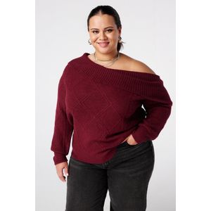 MS Mode Trui Off-shoulder trui met kabelpatroon